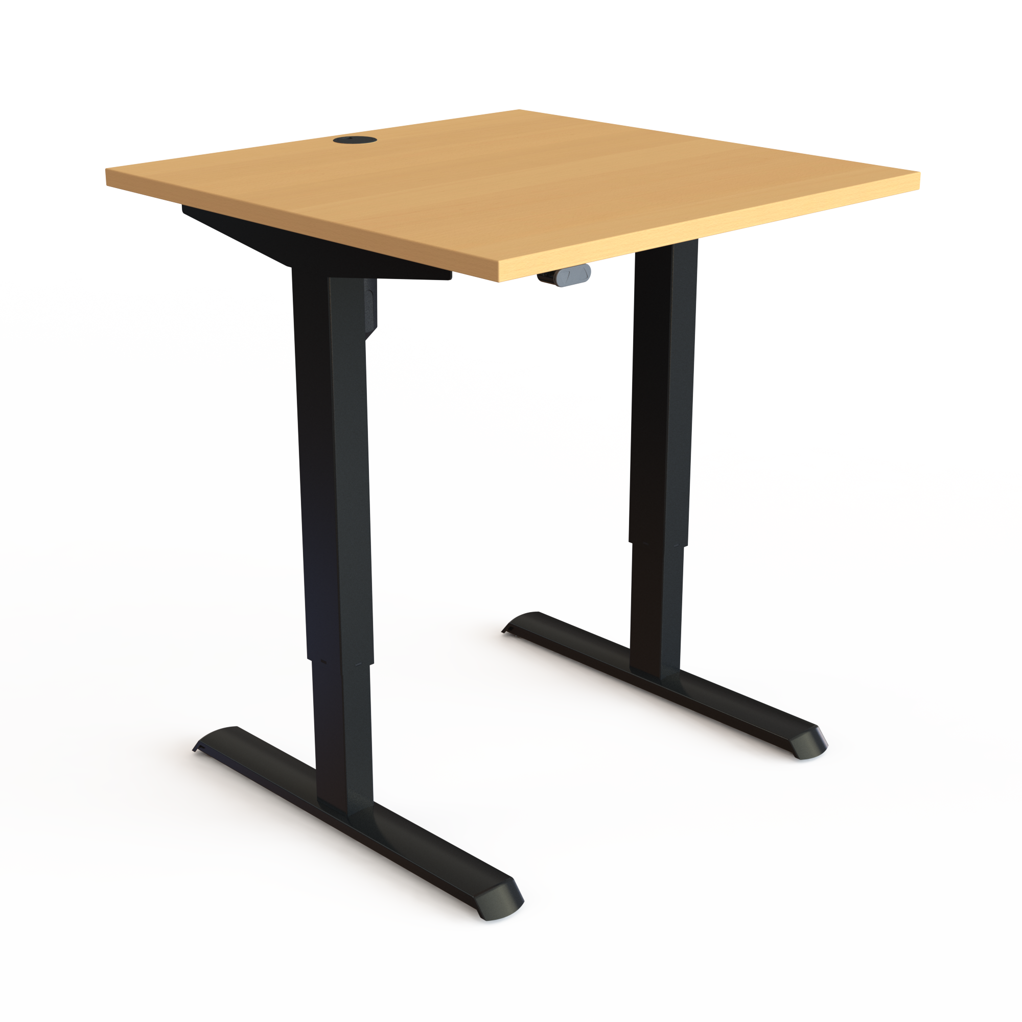 Hæve-/sænkebord | 80x80 cm | Bøg med sort stel