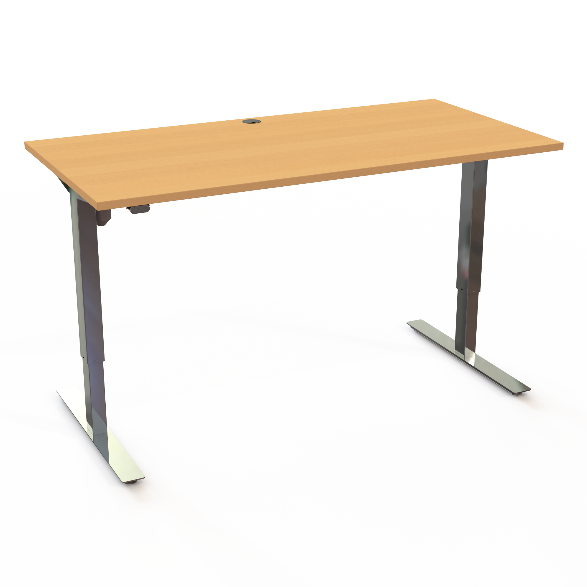 Hæve-/sænkebord | 160x80 cm | Bøg med krom stel