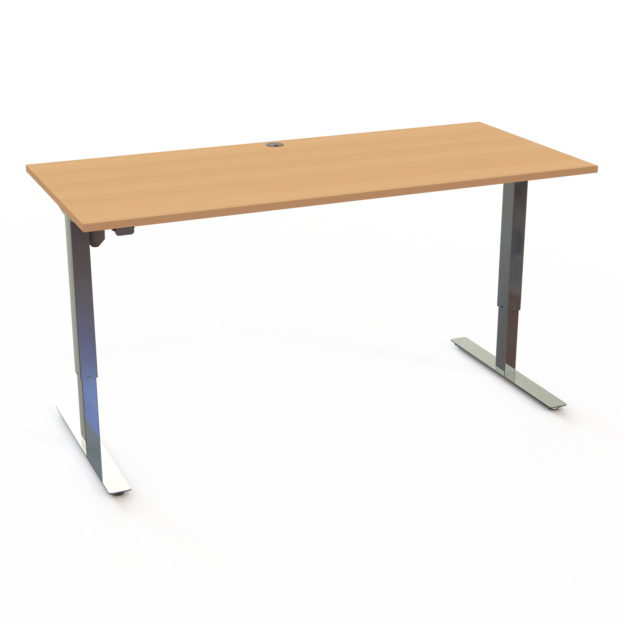 Hæve-/sænkebord | 180x80 cm | Bøg med krom stel