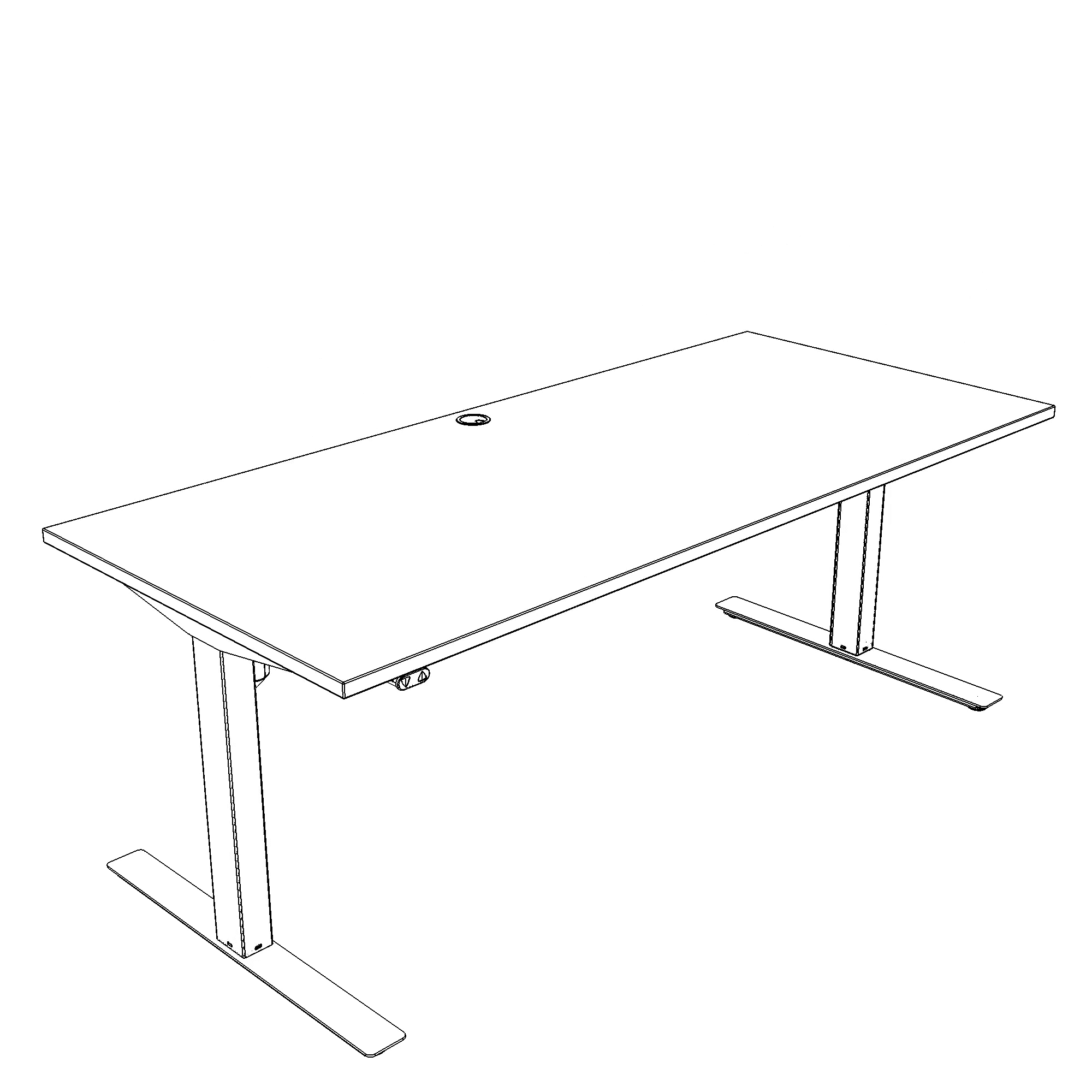 Hæve-/sænkebord | 180x80 cm | Bøg med krom stel