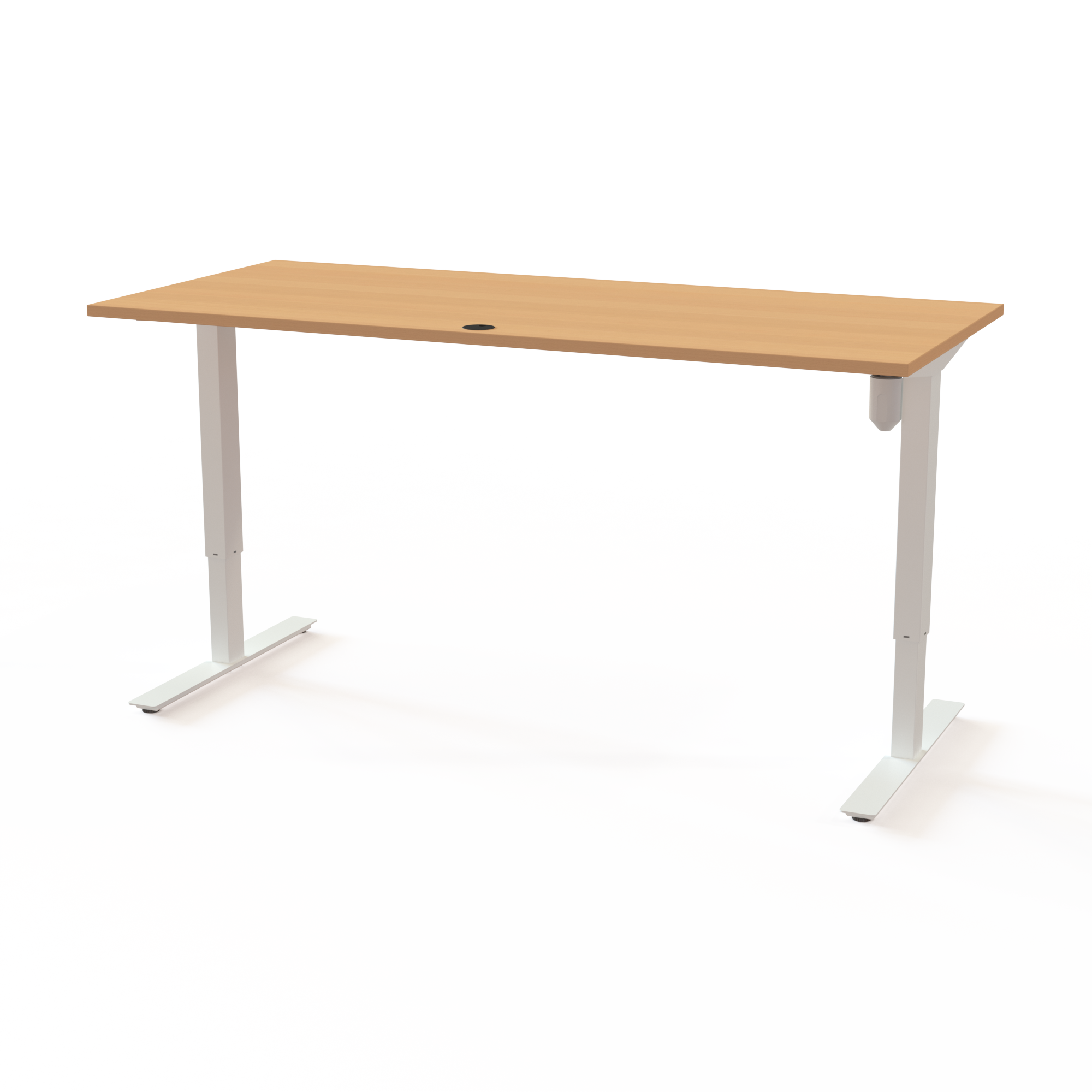 Hæve-/sænkebord | 180x80 cm | Bøg med hvidt stel