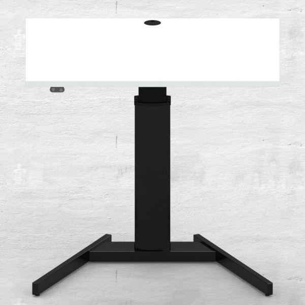 Hæve-/sænkebord | 100x80 cm | Hvid med sort stel