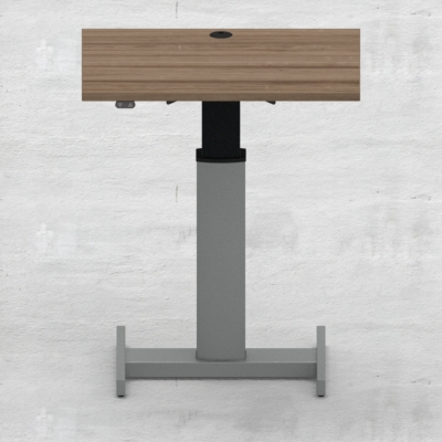 Hæve-/sænkebord | 80x60 cm | Valnød med sølv stel