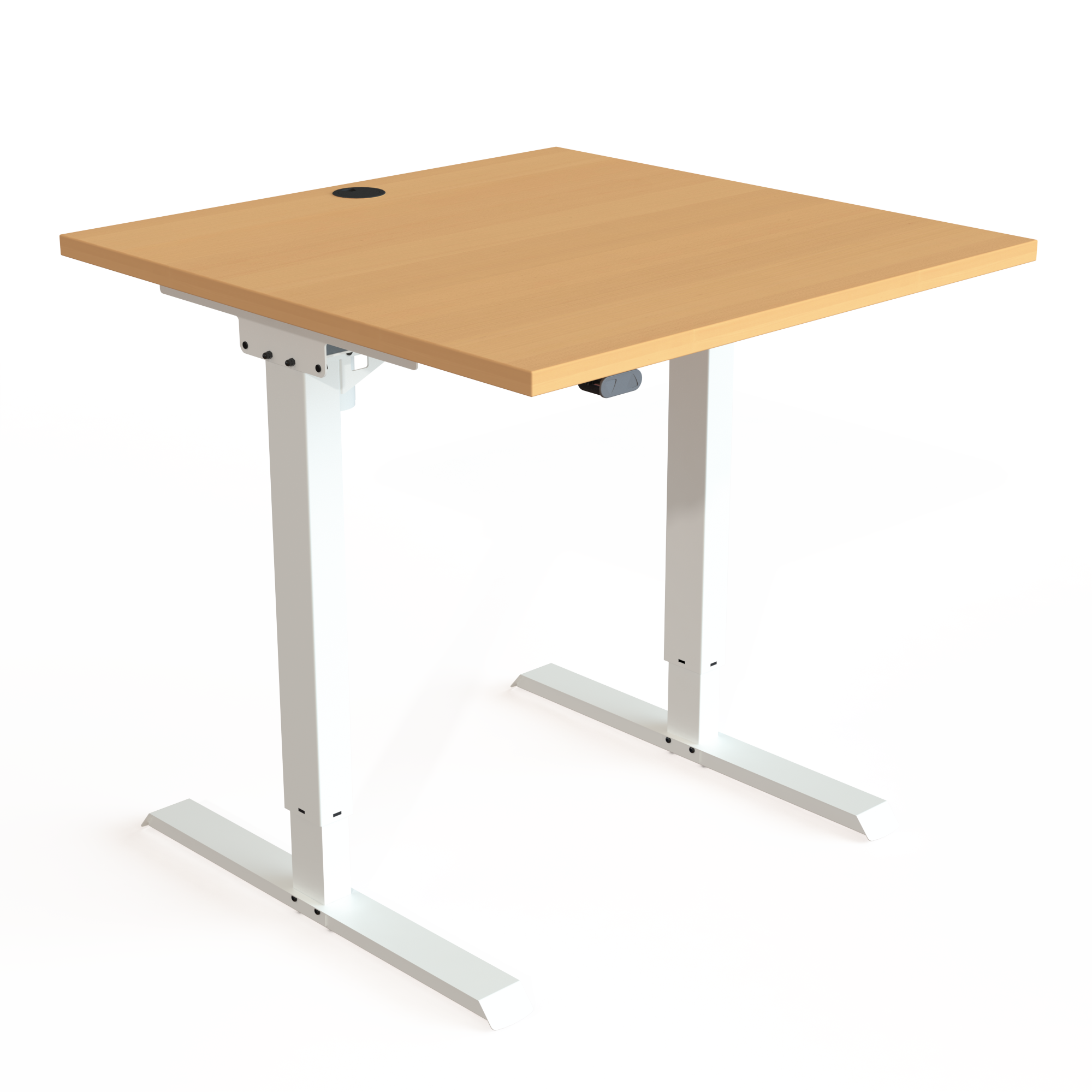 Hæve-/sænkebord | 80x80 cm | Bøg med hvidt stel
