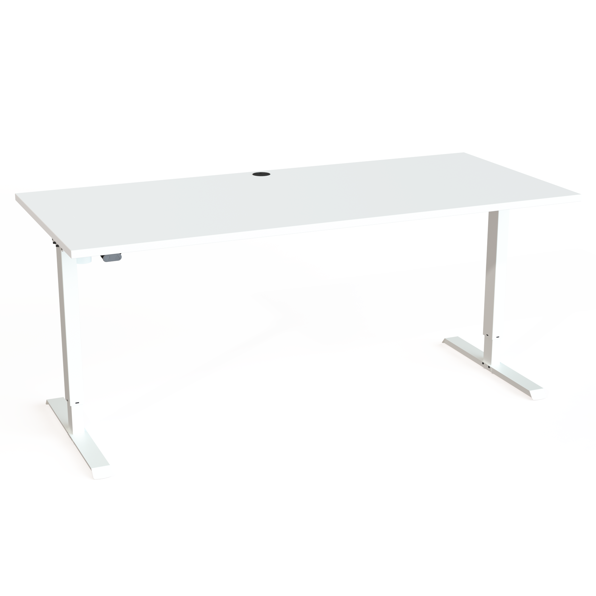 Hæve-/sænkebord | 180x80 cm | Hvid med hvidt stel