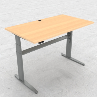 Hæve-/sænkebord | 140x80 cm | Bøg med sølv stel