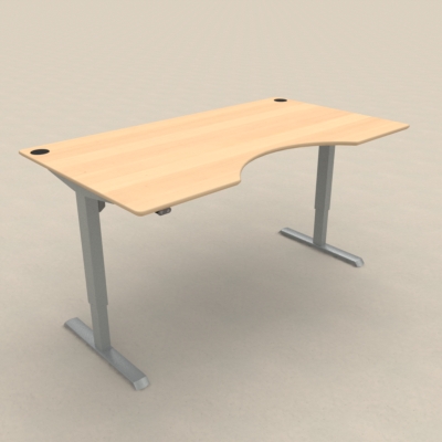 Hæve-/sænkebord | 180x100 cm | Bøg med sølv stel