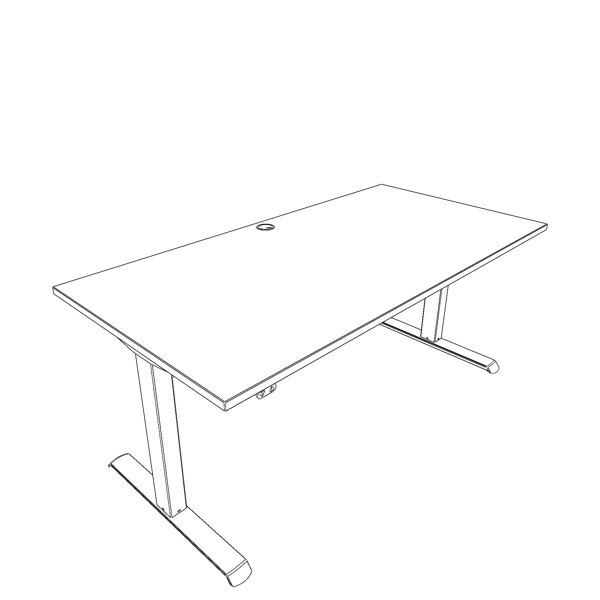 Hæve-/sænkebord | 160x80 cm | Sort  med hvidt stel