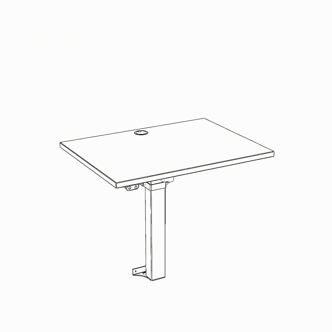 Hæve-/sænkebord | 80x60 cm | Hvid med hvid stel