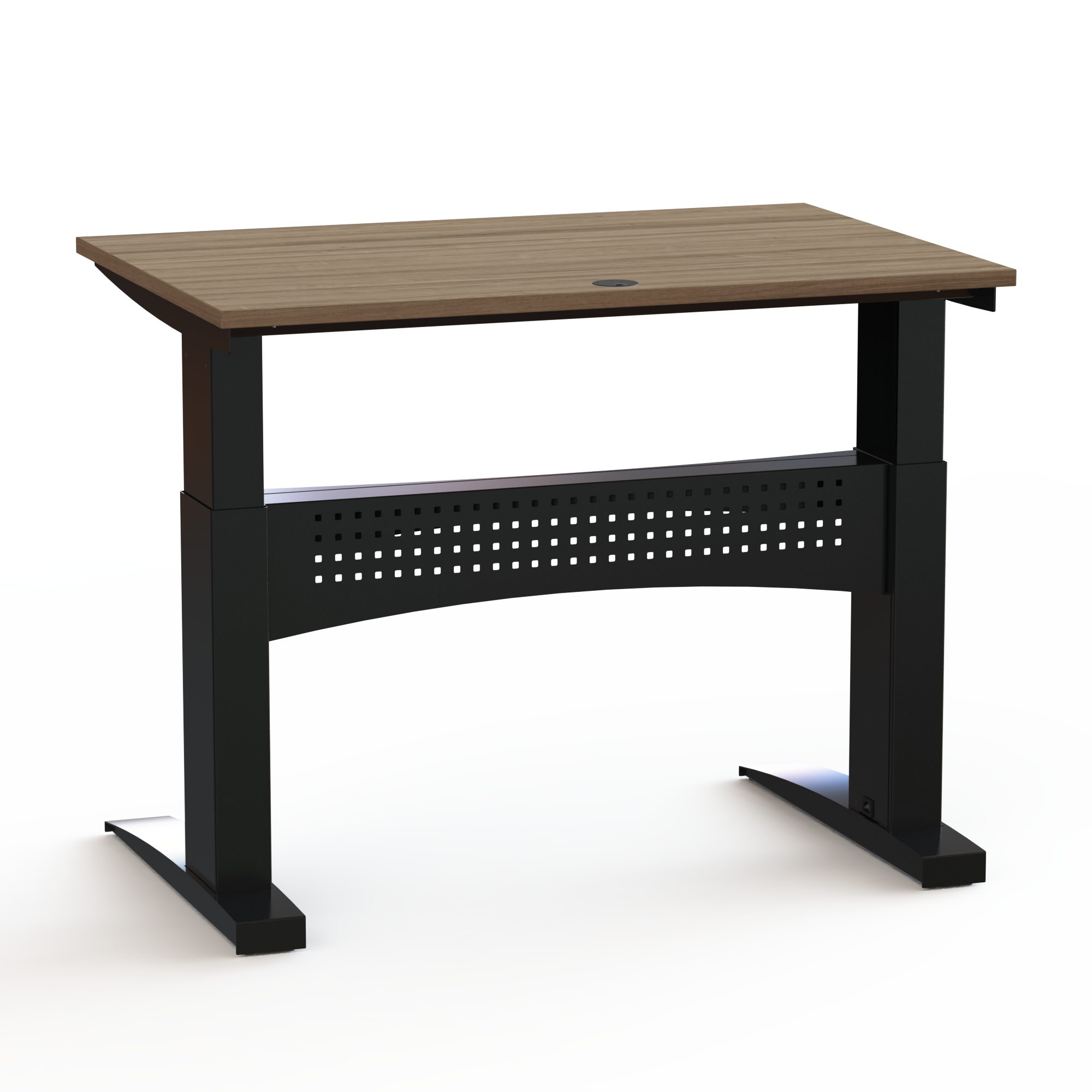 Hæve-/sænkebord | 120x80 cm | Valnød med sort stel
