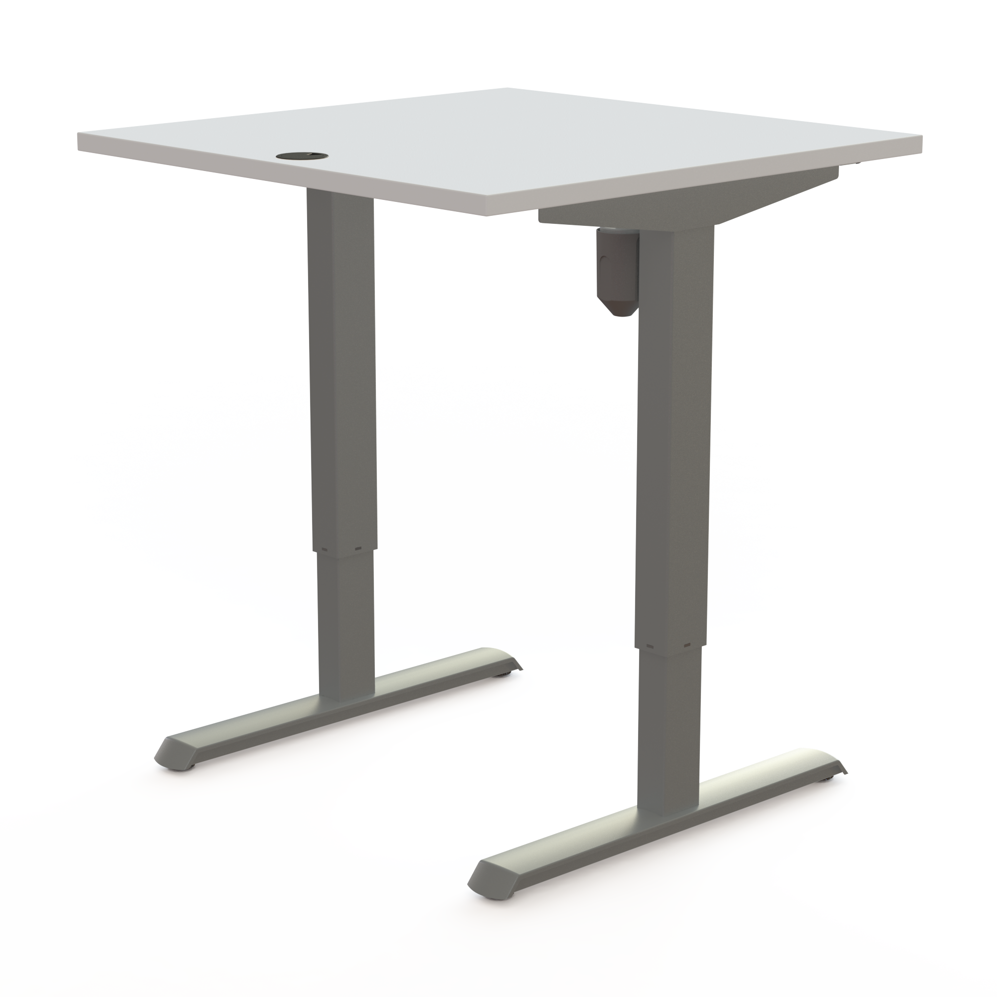 Hæve-/sænkebord | 80x80 cm | Hvid med sølv stel