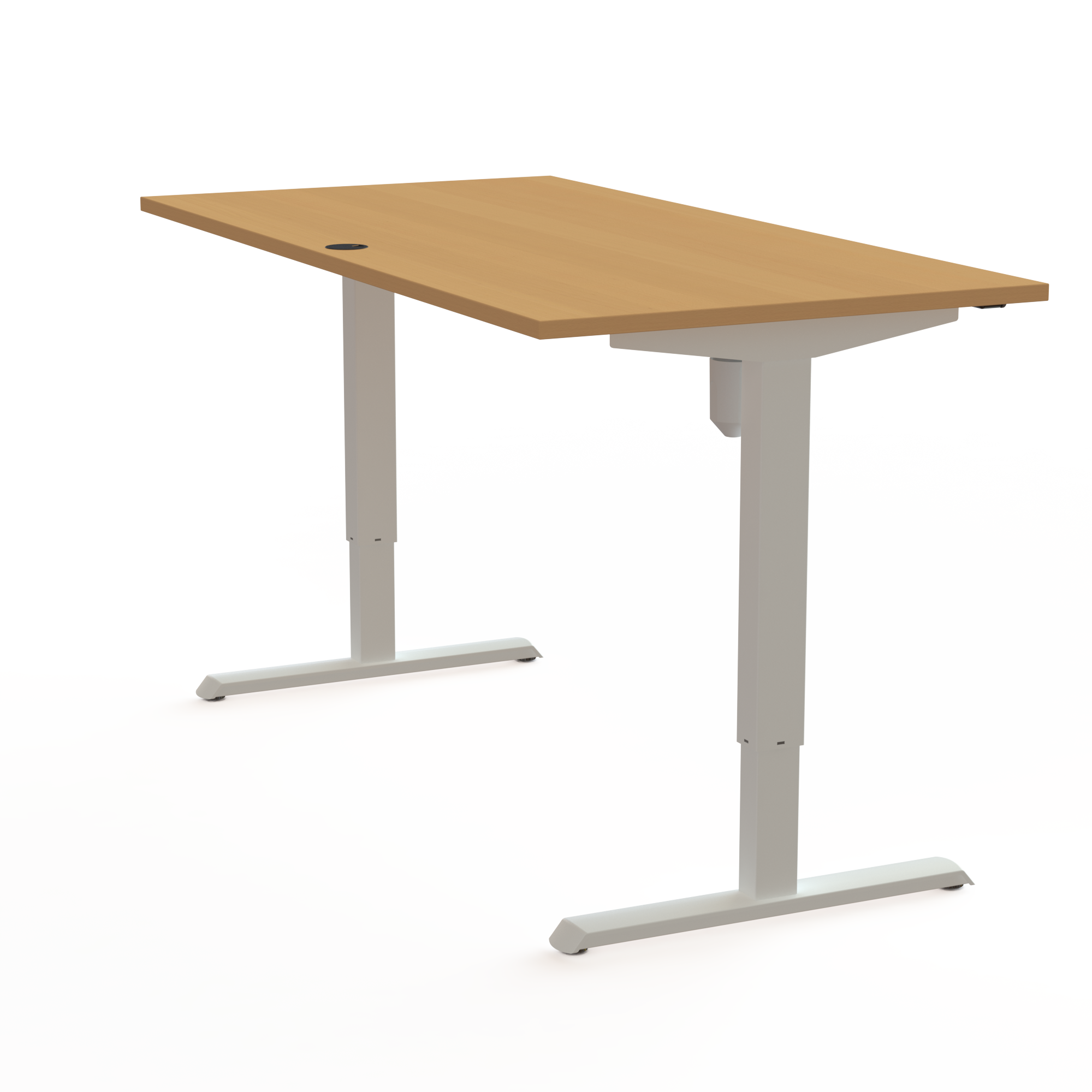 Hæve-/sænkebord | 160x80 cm | Bøg med hvidt stel