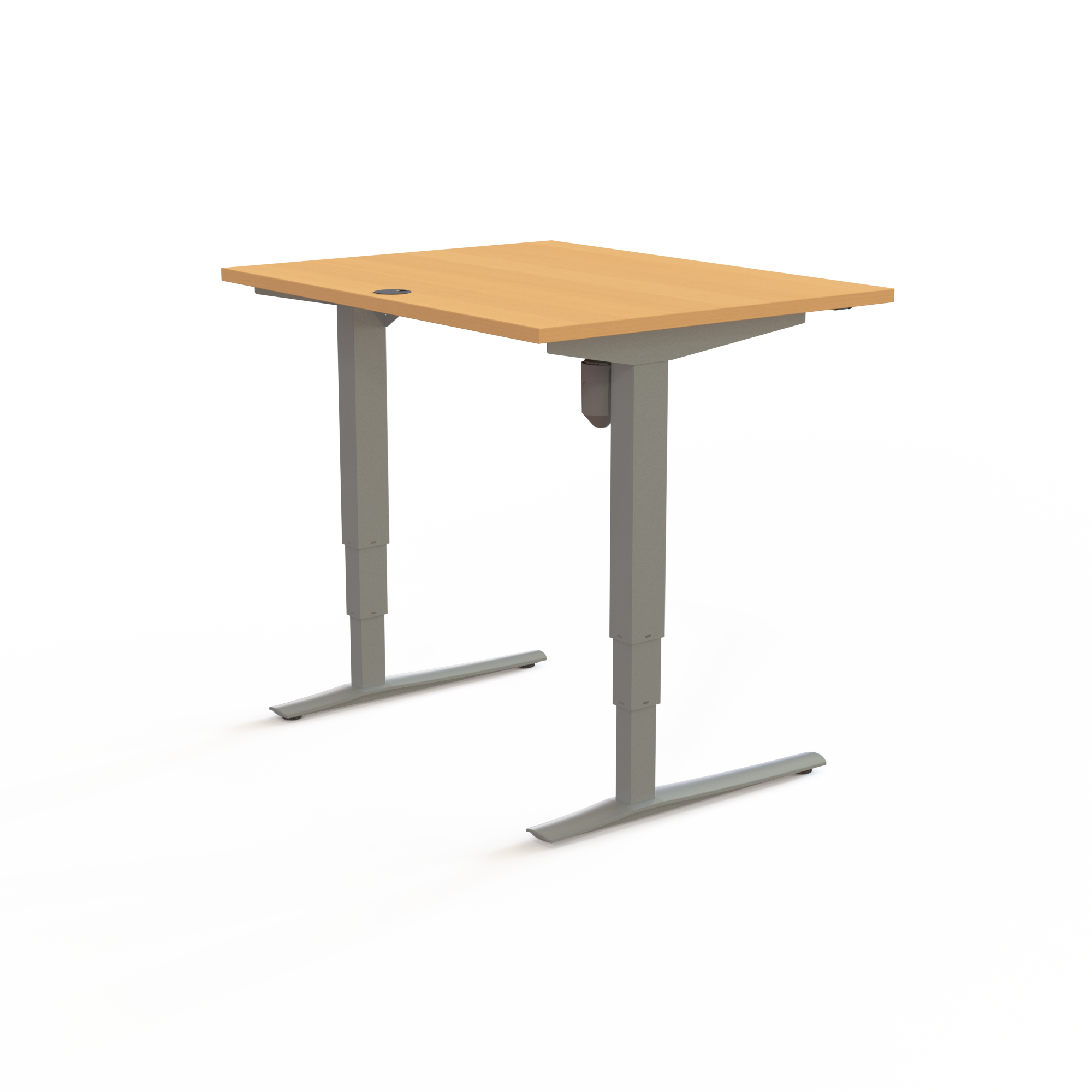 Hæve-/sænkebord | 100x80 cm | Bøg med sølv stel