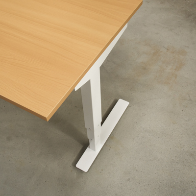 Hæve-/sænkebord | 120x80 cm | Bøg med hvidt stel